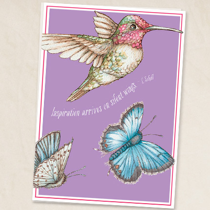 Hummingbird with quote